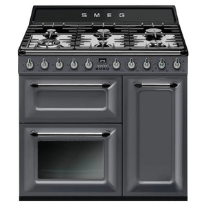 Smeg TR93GR Victoria Dual Fuel Range Cooker - Slate Grey