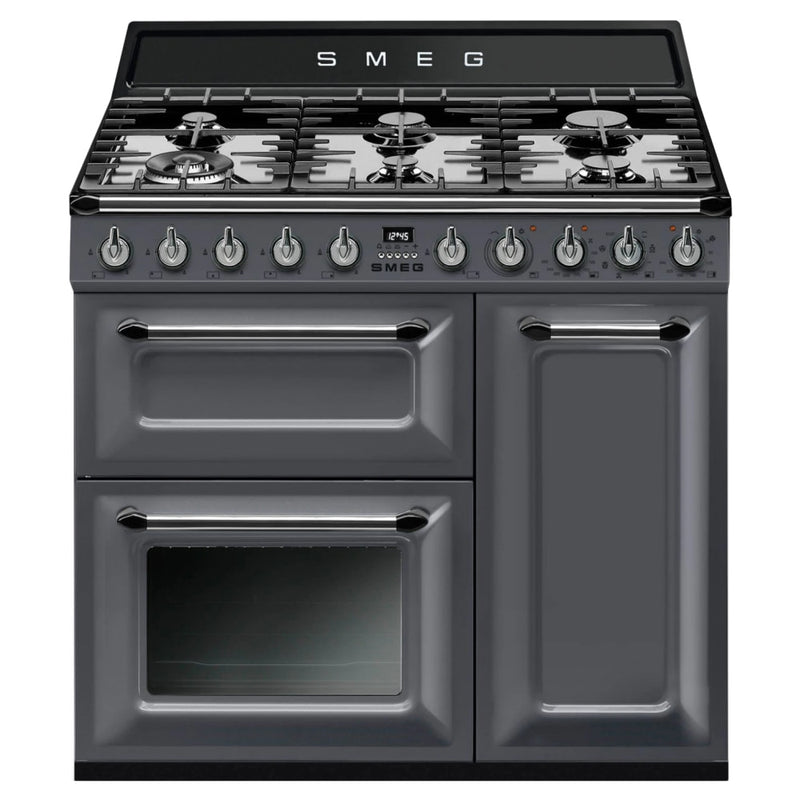 Smeg TR93GR Victoria Dual Fuel Range Cooker - Slate Grey