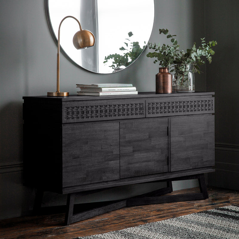 Boho Mango Wood Sideboard - Black