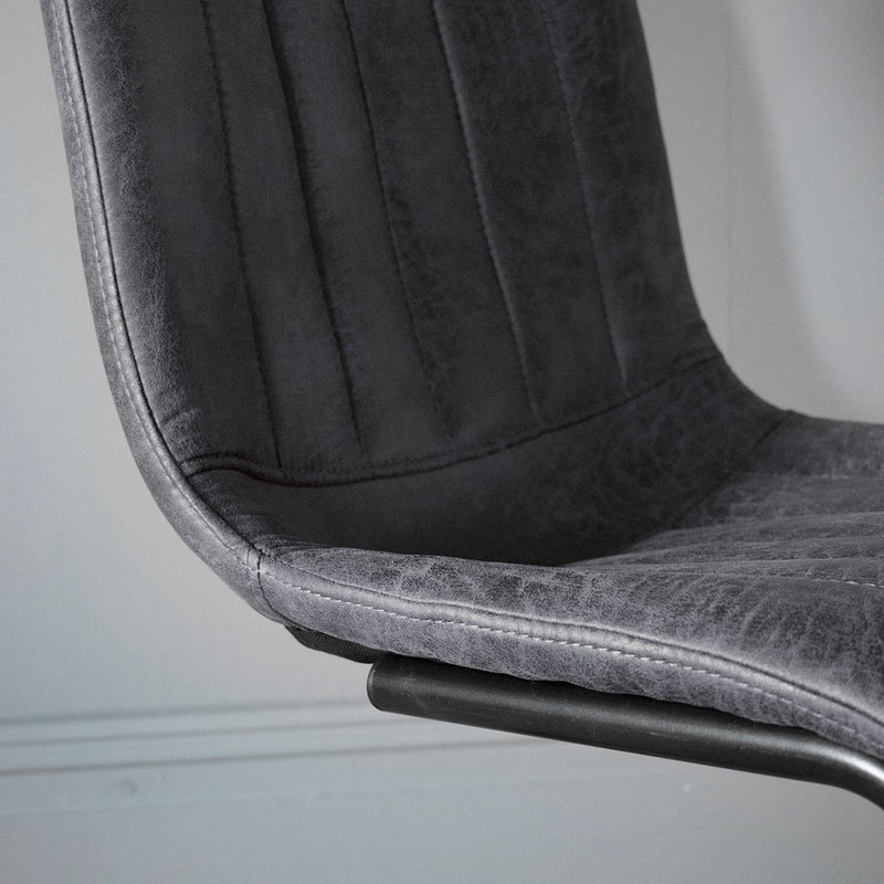 Edington Faux Leather Dining Chair - Grey (Set of 2)