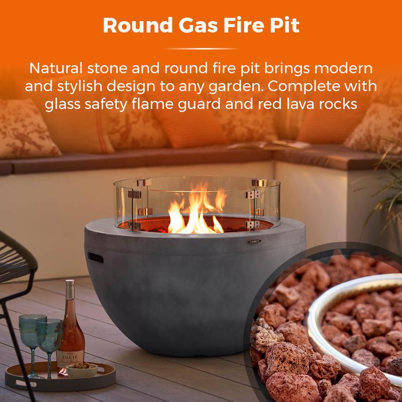 Tower T978527 Magna Round Gas Fire Pit