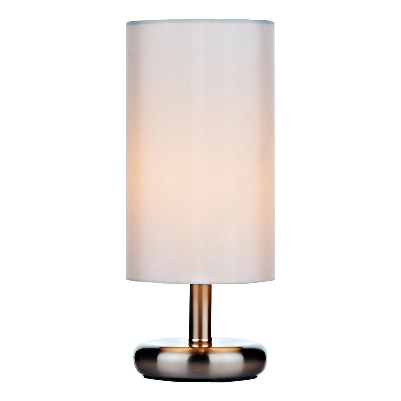 dar lighting TIC4133 Tico Touch Table Lamp Satin Chrome with Shade