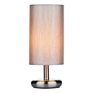 dar lighting TIC4139 Tico Touch Table Lamp Satin Chrome with Shade