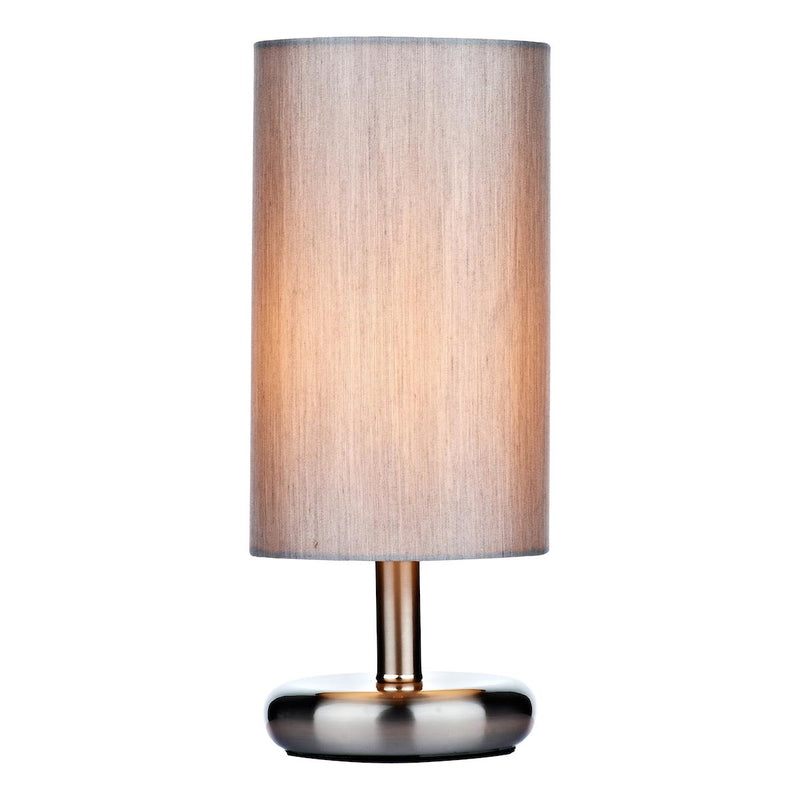 dar lighting TIC4139 Tico Touch Table Lamp Satin Chrome with Shade