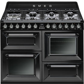 Smeg TR4110BL1 Victoria 110cm Dual Fuel Range Cooker - Black