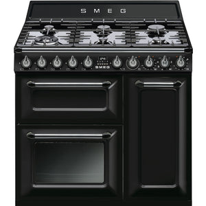 Smeg TR93BL Victoria 90cm Dual Fuel Range Cooker - Black