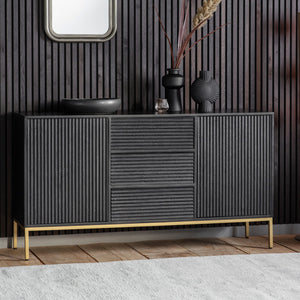 Ripple Mango Wood Sideboard - Black