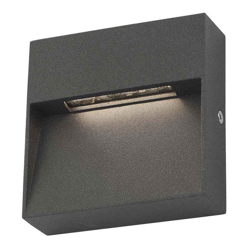 dar lighting YUK2139 Yukon Outdoor Wall Light Square Eyelid Anthracite IP65 LED