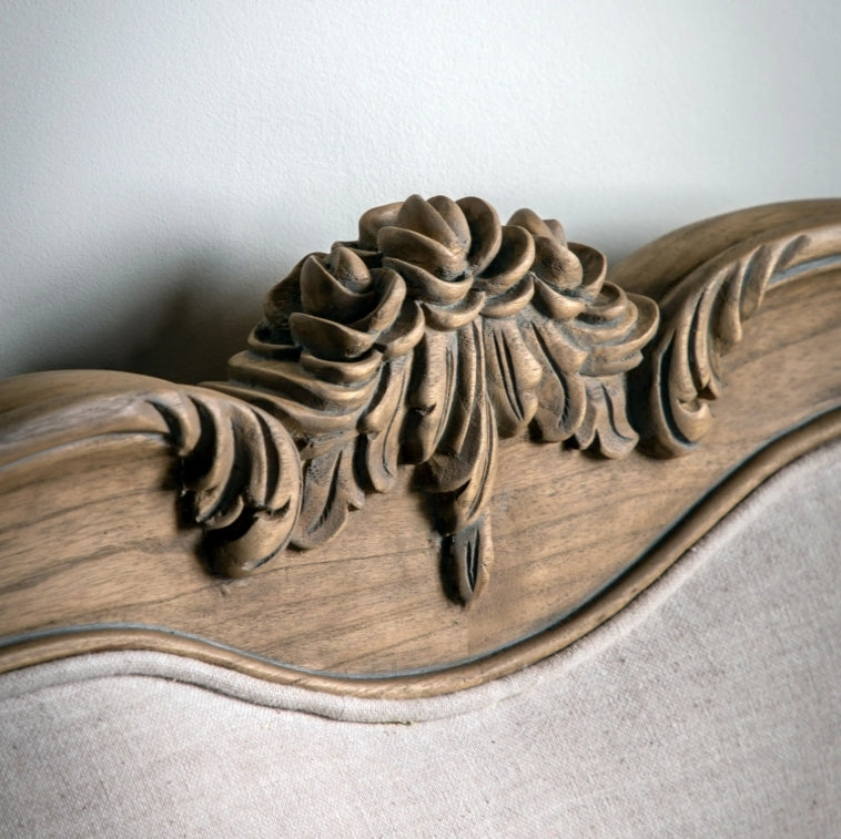 Chic Linen Upholstered King Size Bed