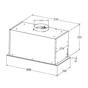 CDA CCG60BL 60cm Canopy Cooker Hood