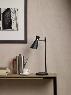 dar lighting ASH4122 Ashworth Table Lamp Matt Black and Polished Chrome