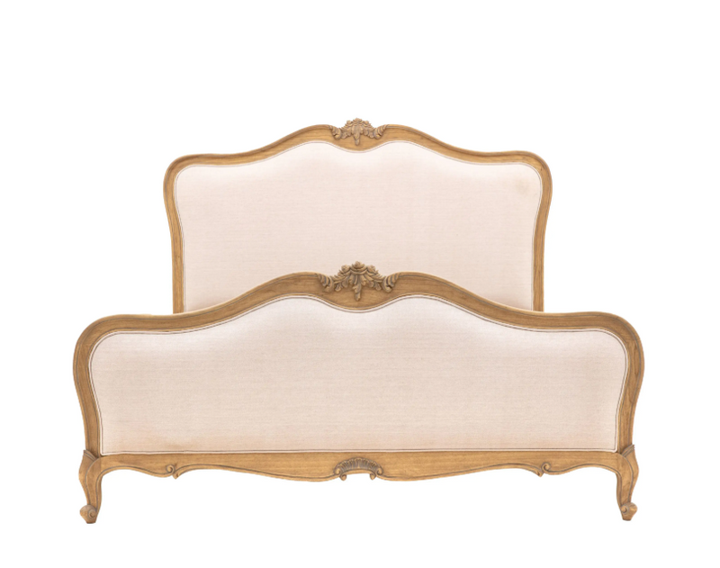 Chic Linen Upholstered King Size Bed