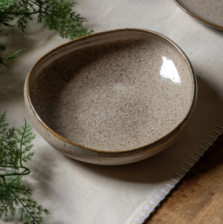Speckle Glaze Pasta Bowl - Oatmeal (Pack of 4)