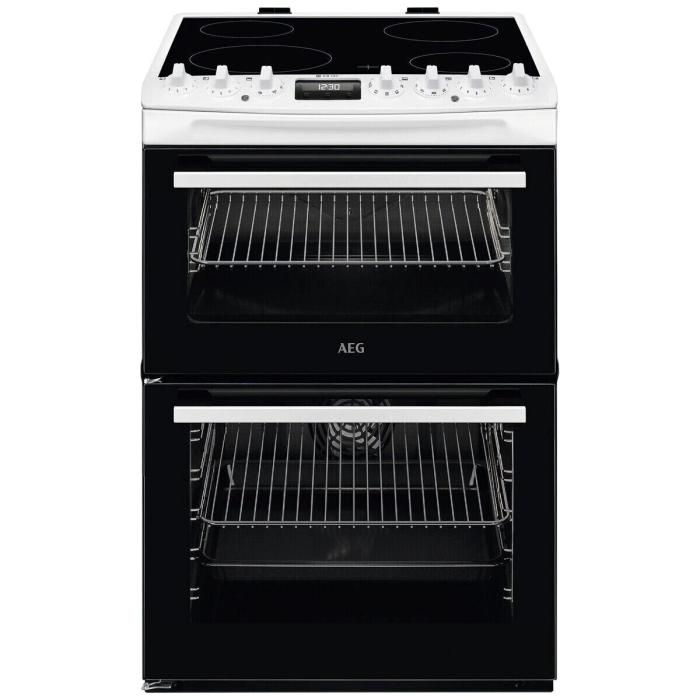 AEG CCX6740ACW 60cm Ceramic Double Oven Freestanding Cooker