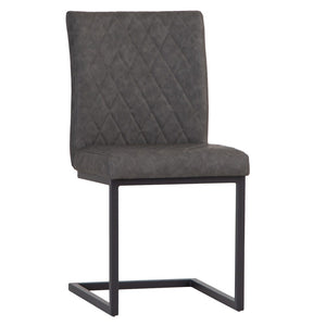 Cara Diamond Stitch Dining Chairs - Grey (2 Pack)