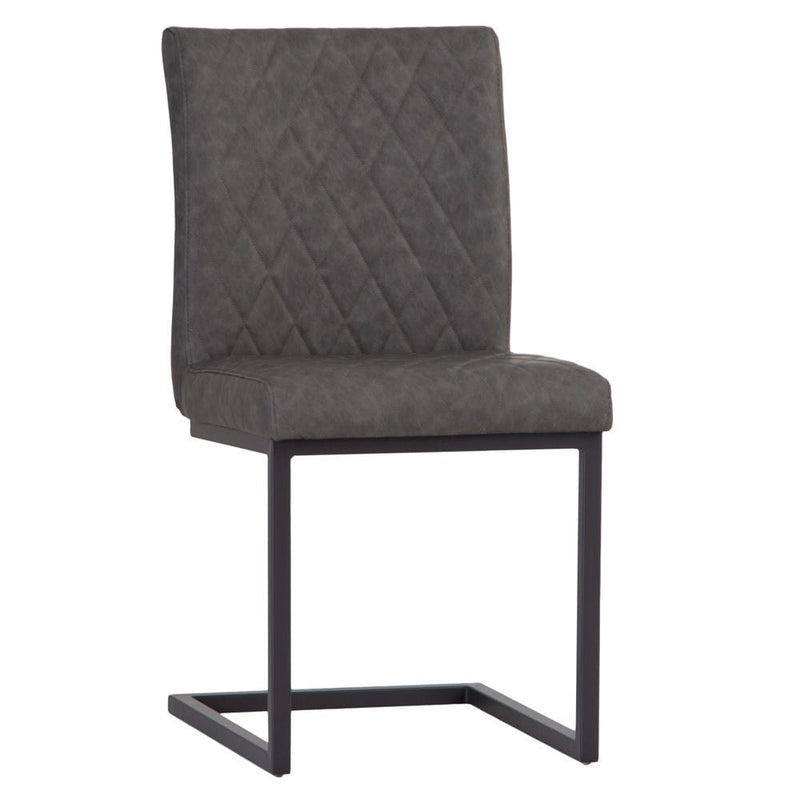 Cara Diamond Stitch Dining Chairs - Grey (2 Pack)