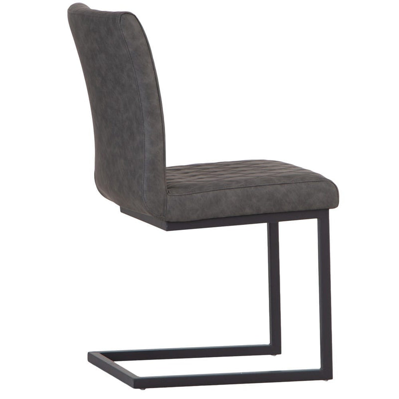 Cara Diamond Stitch Dining Chairs - Grey (2 Pack)