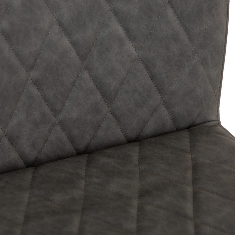 Cara Diamond Stitch Dining Chairs - Grey (2 Pack)