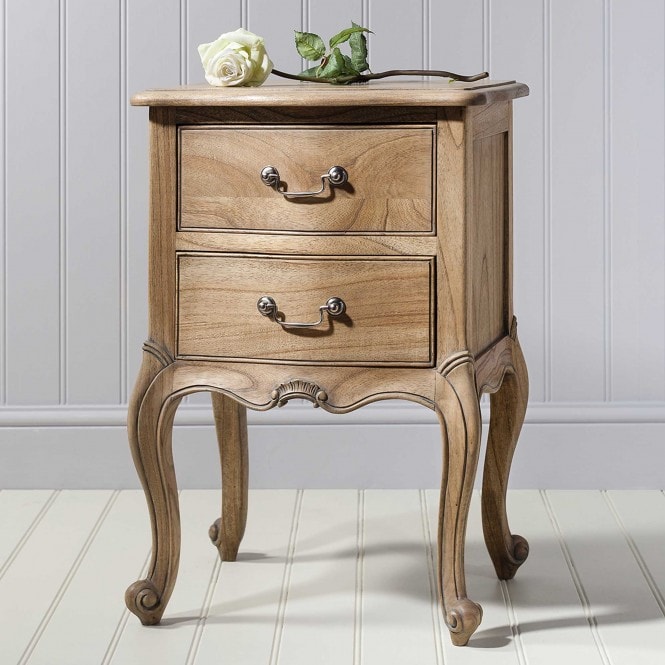 Chic Weathered 2 Drawer Bedside Table