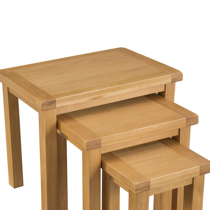 Carrabba Medium Oak Nest of 3 Tables