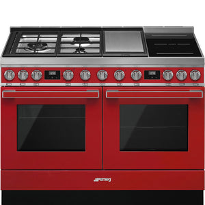Smeg CPF120IGMPR 120cm Portofino Dual Fuel Range Cooker - Red