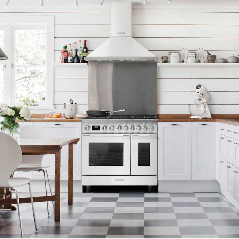 Smeg CPF92GMWH 90cm Portofino Dual Fuel Range Cooker - White