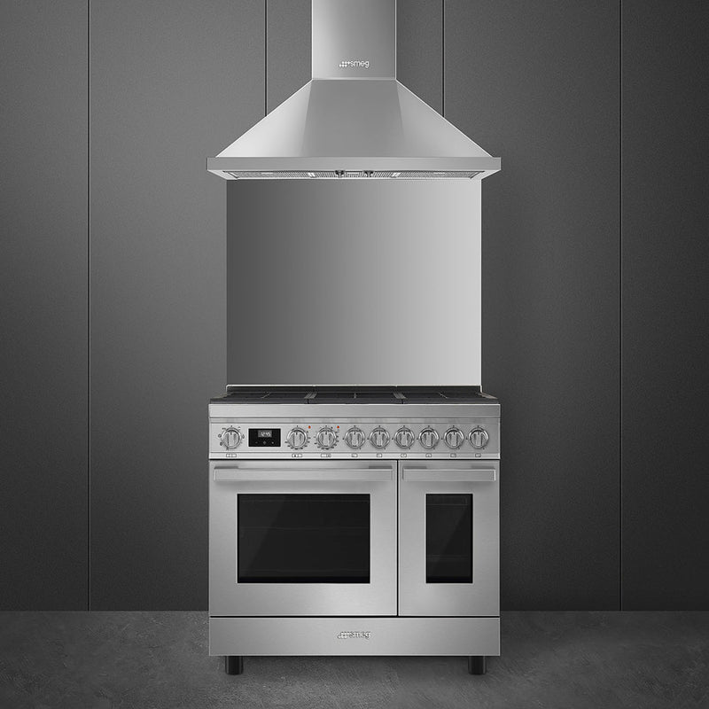 Smeg CPF92GMX 90cm Portofino Dual Fuel Range Cooker - Stainless Steel