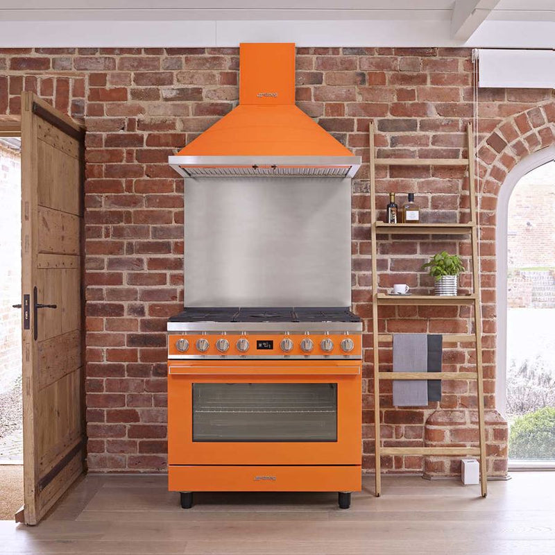 Smeg CPF9GPOR 90cm Portofino Dual Fuel Range Cooker - Orange