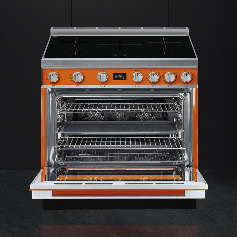 Smeg CPF9IPOR 90cm Portofino Induction Range Cooker - Orange