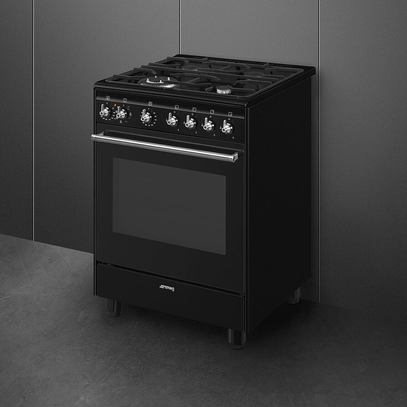 Smeg CX61GMBL 60cm Concert Dual Fuel Cooker - Black