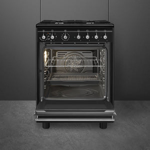 Smeg CX61GMBL 60cm Concert Dual Fuel Cooker - Black
