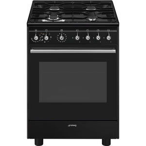 Smeg CX61GMBL 60cm Concert Dual Fuel Cooker - Black