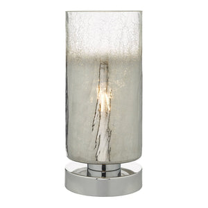 dar lighting DEE4208 Deena Touch Table Lamp Crackle Glass and Polished Chrome
