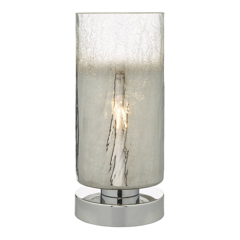 dar lighting DEE4208 Deena Touch Table Lamp Crackle Glass and Polished Chrome