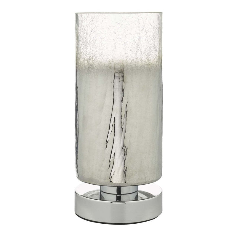 dar lighting DEE4208 Deena Touch Table Lamp Crackle Glass and Polished Chrome