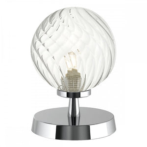 dar lighting ESB4150-03 Esben Touch Table Lamp Polished Chrome with Twisted Glass