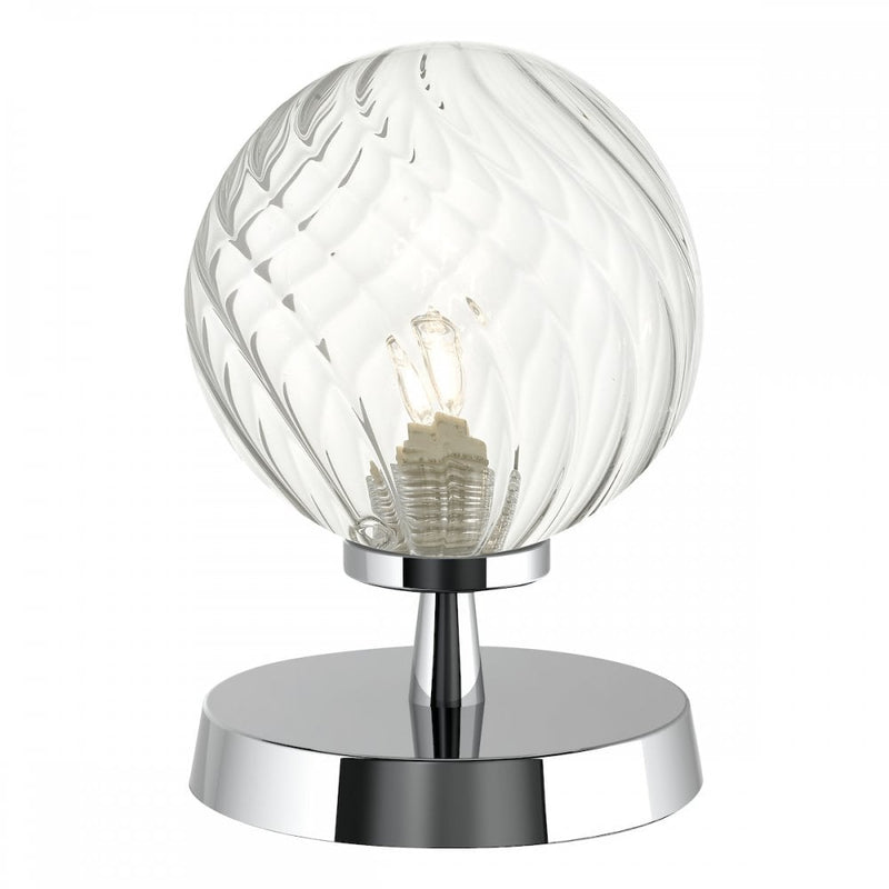 dar lighting ESB4150-03 Esben Touch Table Lamp Polished Chrome with Twisted Glass