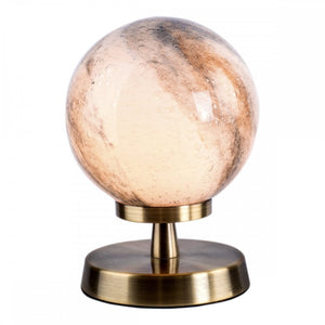 dar lighting ESB4175-07 Esben Touch Table Lamp Antique Brass with Planet Glass
