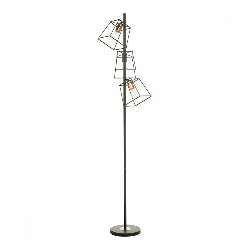 dar lighting TOW4922 Tower 3 Light Floor Lamp - Matt Black Copper