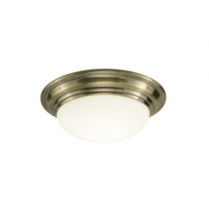 dar lighting BAR5275 Barclay Small Flush IP44 Antique Brass