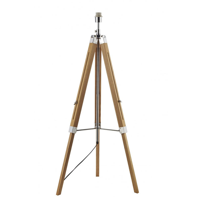 dar lighting EAS4943 Easel Tripod Floor Lamp Polished Chrome Base Only - Light Wood