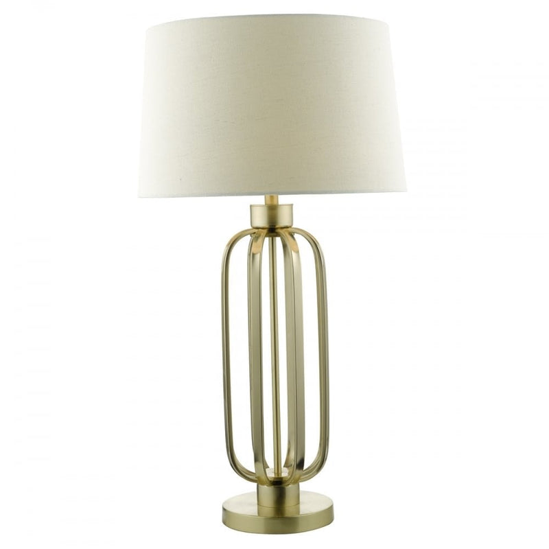 dar lighting LUC4241 Lucie Table Lamp Satin Brass with Shade