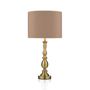 dar lighting MAD4275 Madrid Ball Table Lamp Antique Brass with Shade