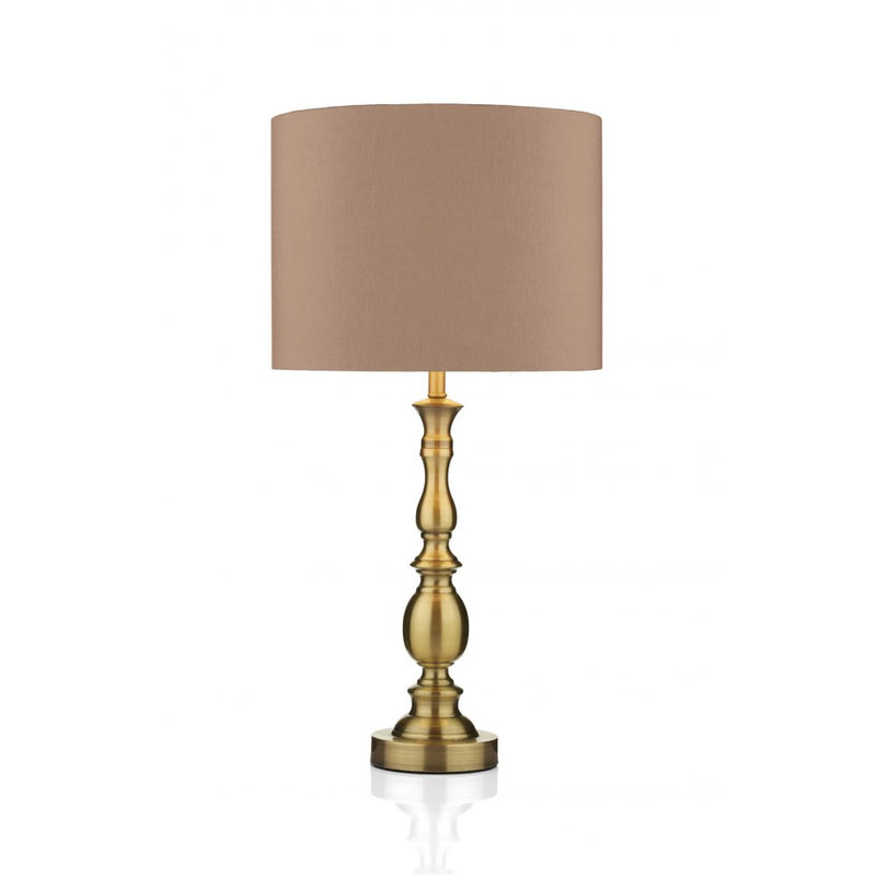 dar lighting MAD4275 Madrid Ball Table Lamp Antique Brass with Shade