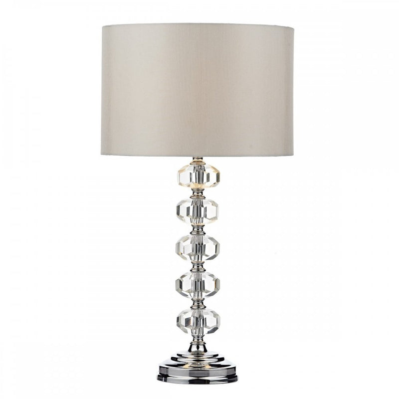 dar lighting OLE4250 Oleana Table Lamp Polished Chrome Crystal with Shade