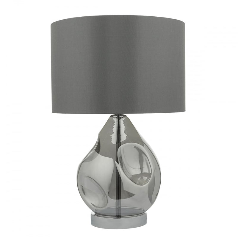 dar lighting QUI4210 Quinn Table Lamp Smoked Glass with Shade