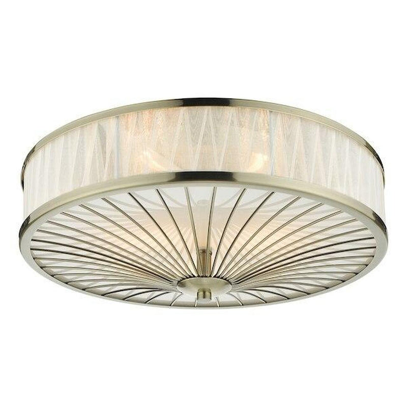 dar lighting OSL5075 Oslo 3 Light Flush Ceiling Light Antique Brass