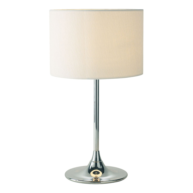 dar lighting DEL4250 Delta Table Lamp Chrome with Ivory Woven Shade