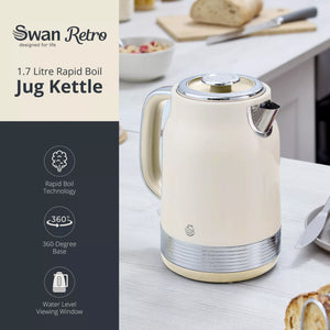 Swan SK19025C Retro Jug Kettle - Cream