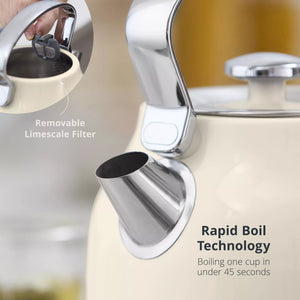Swan SK14631C Retro Traditional Kettle - Cream